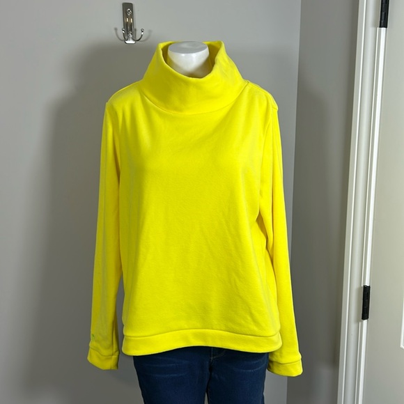 Dudley Stephens Vello Fleece Top Park Slope Turtleneck Yellow Tuckernuck Sz XL - Picture 2 of 13